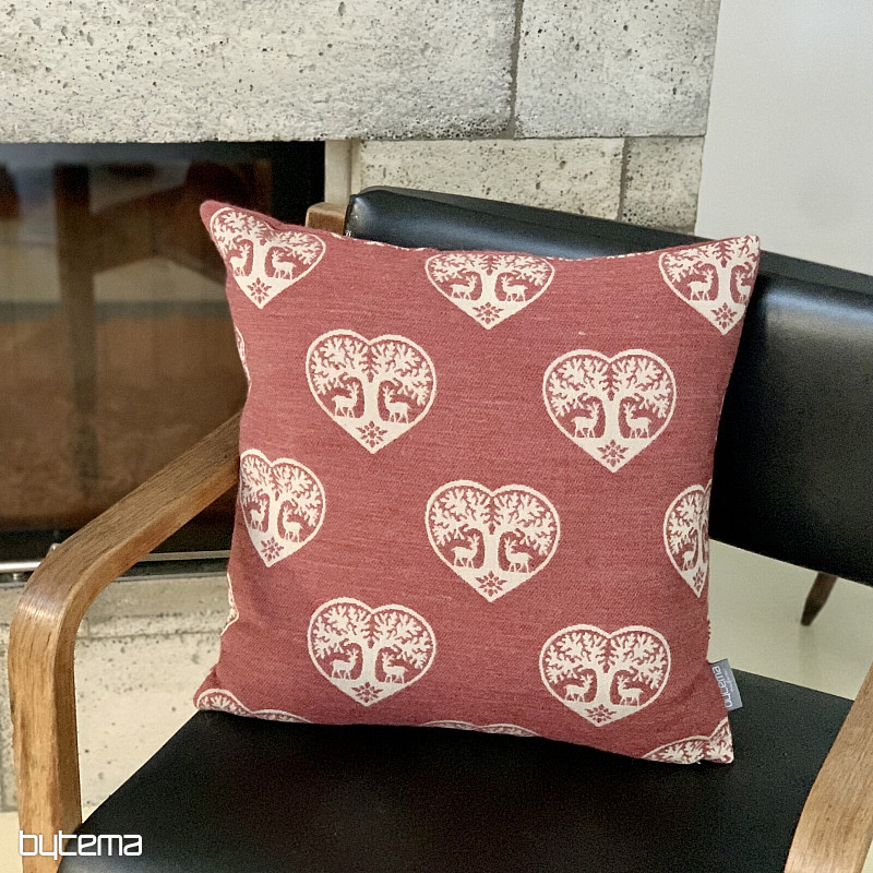 Housse décorative de luxe CŒUR AVEC CERF rouge A