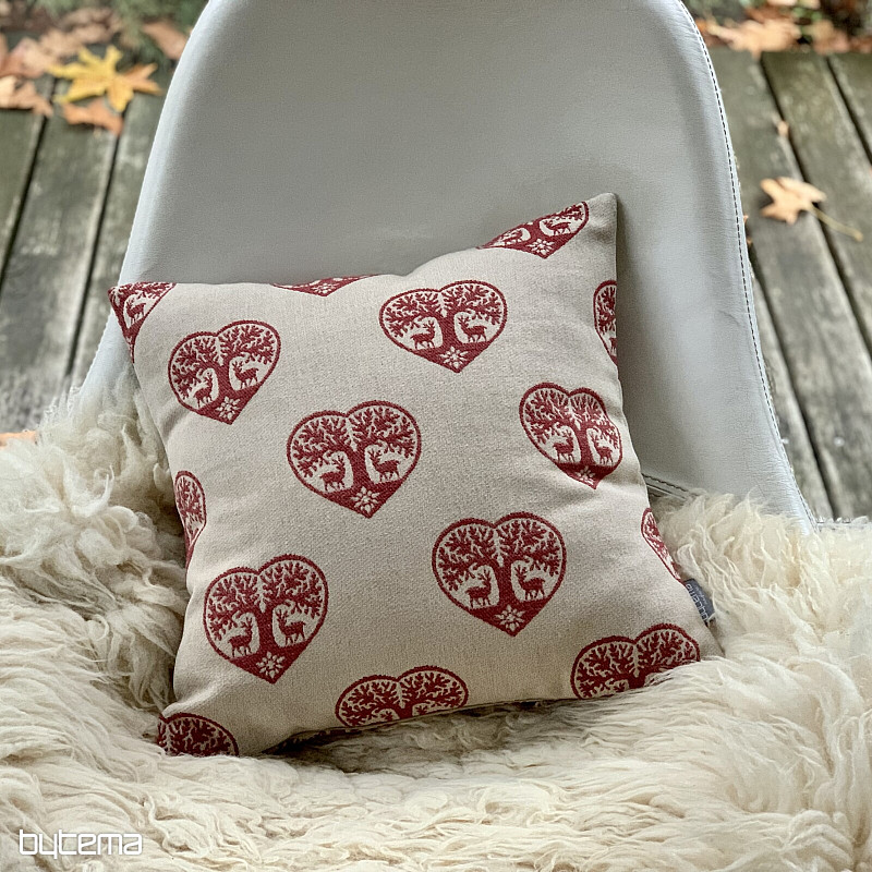 Housse décorative de luxe CŒUR AVEC CERF rouge B