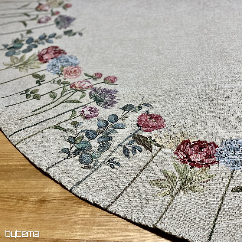 Nappe ronde en tapisserie FLORES TIME