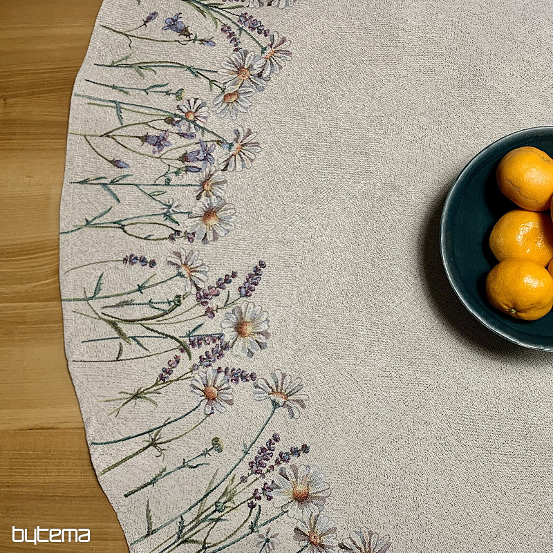 Nappe ronde en tapisserie CARESSES DE PRINTEMPS