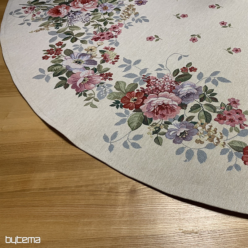 Nappe ronde en tapisserie BOUQUET BORDURA