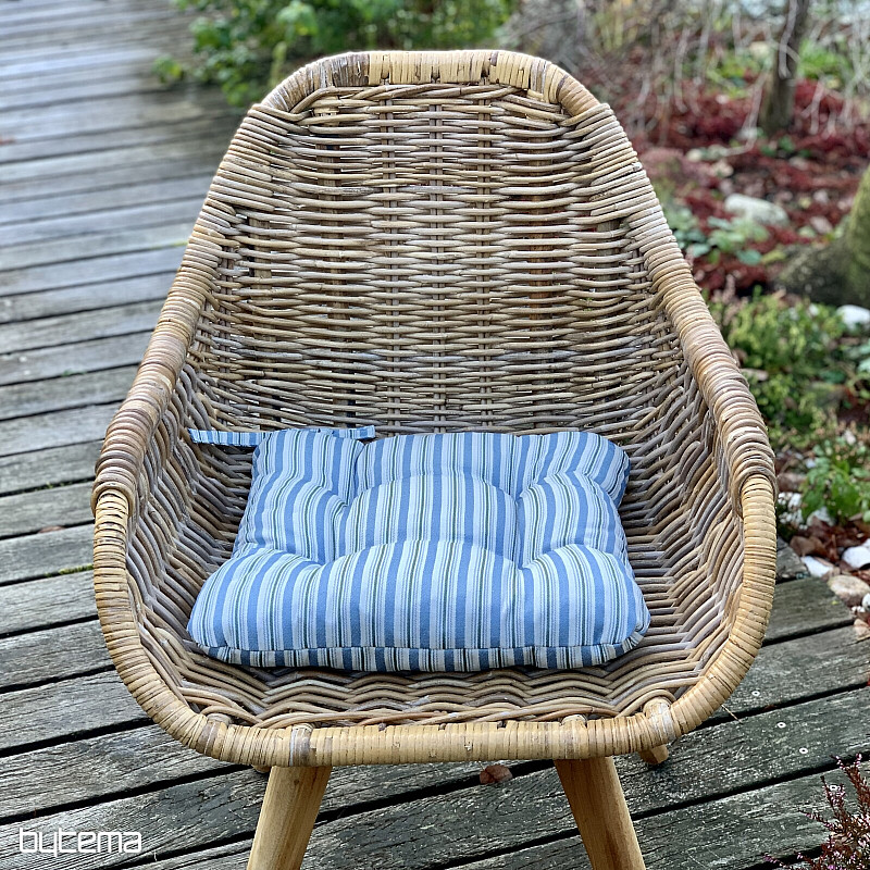 Housse de siège Toscana à rayures multicolores bleues