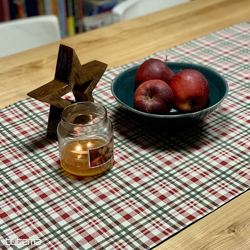 Nappe et foulard de Noël à carreaux écossais
