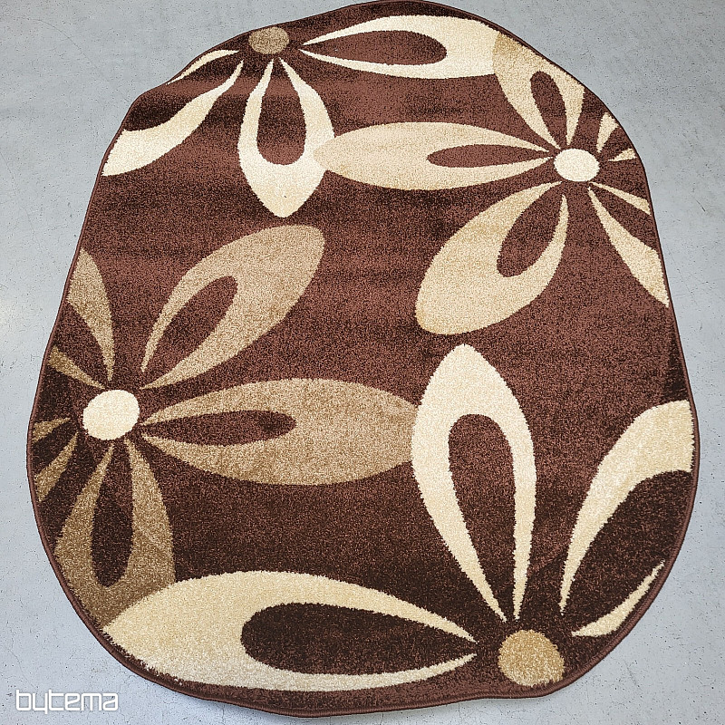 Tapis ovale marron foncé cacao FLEUR