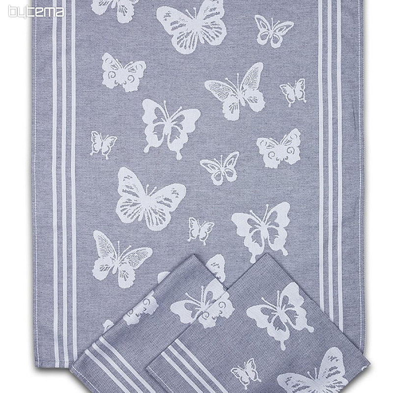 Serviettes PAPILLONS GRIS 3pcs