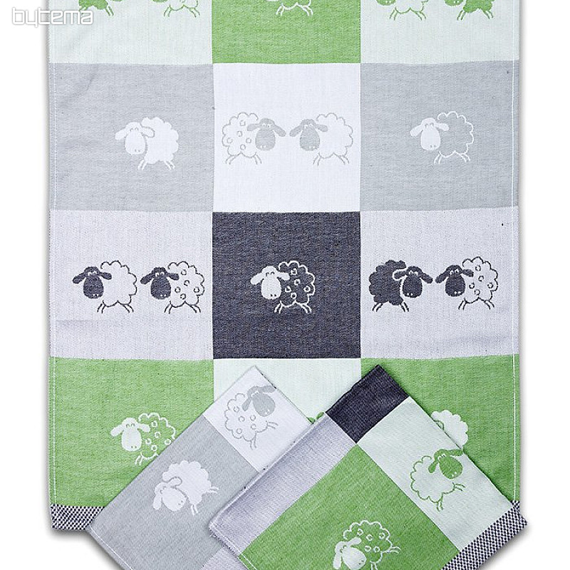 Torchons SHEEP DIAMETER GREEN 3 pcs