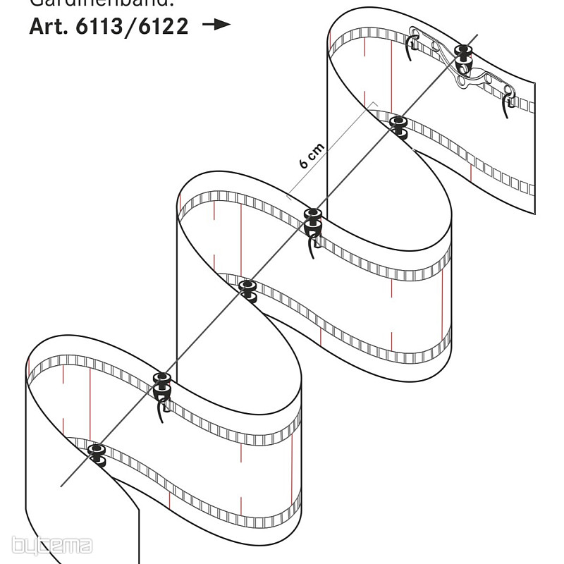 Cordon avec curseur pivotant pour ruban NEW WAVE 1:2