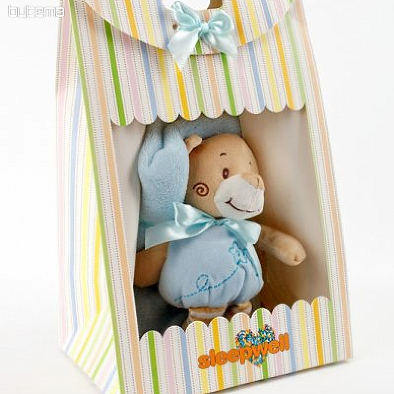 Coffret enfant Ours en peluche bleu