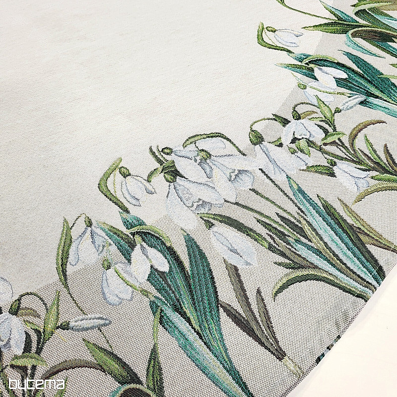 Nappe ronde en tapisserie à motifs de flocons de neige