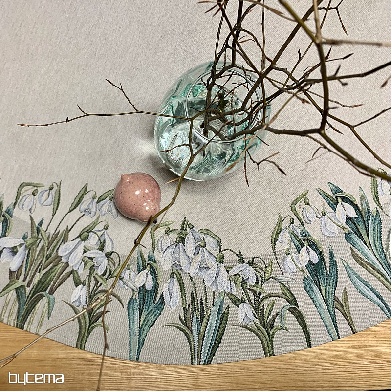 Nappe ronde en tapisserie à motifs de flocons de neige