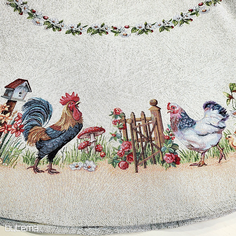 Nappe ronde en tapisserie ROCK BY THE FENCE