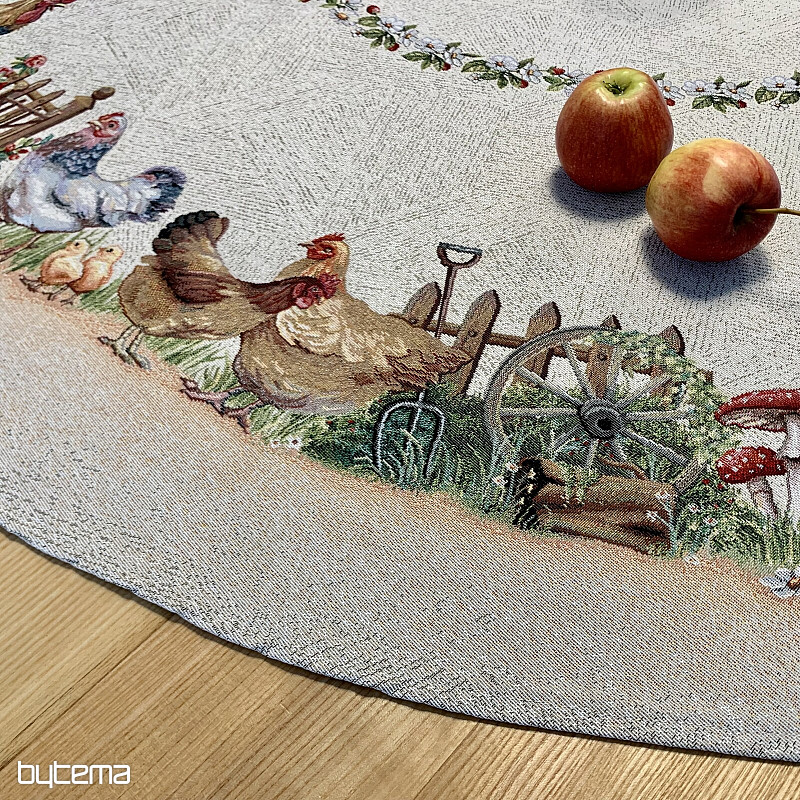 Nappe ronde en tapisserie ROCK BY THE FENCE