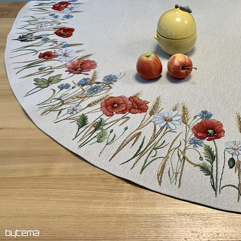 Nappe ronde en tapisserie FLEURS SAUVAGES