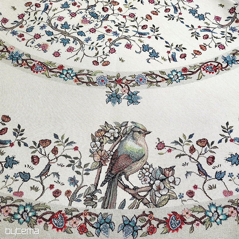 Nappe ronde en tapisserie OISEAUX