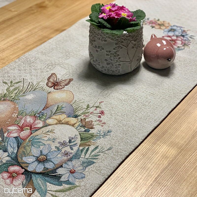 Nappe et foulard de Pâques ŒUFS DANS LHERBE