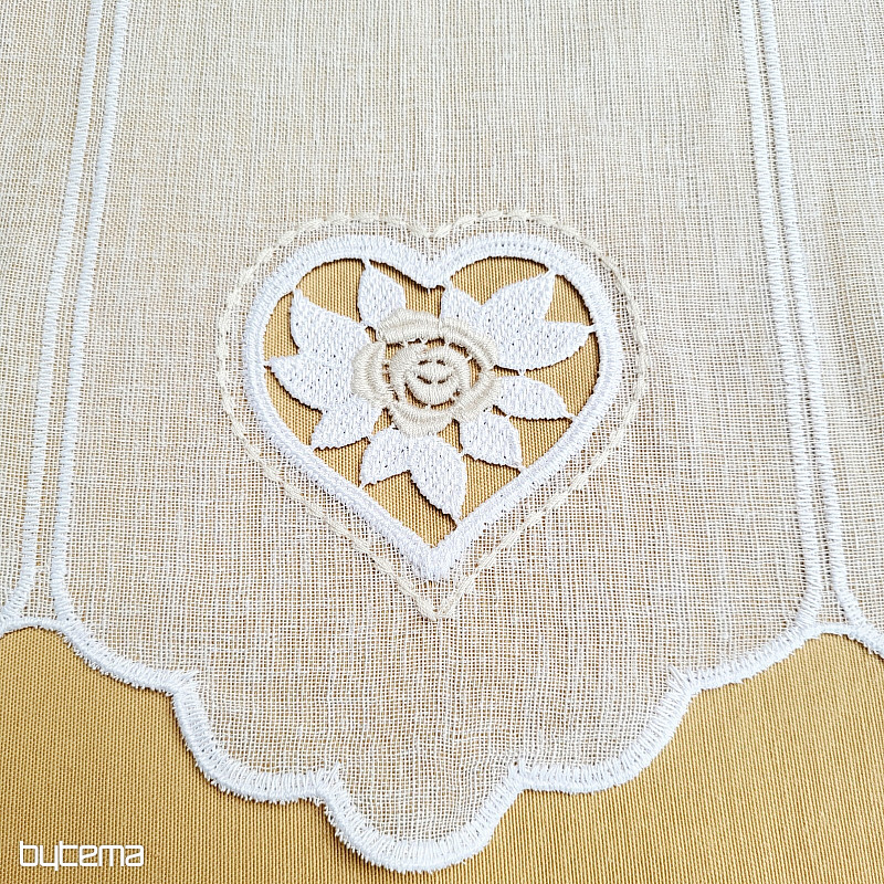 Rideau en vitrail CŒUR BEIGE