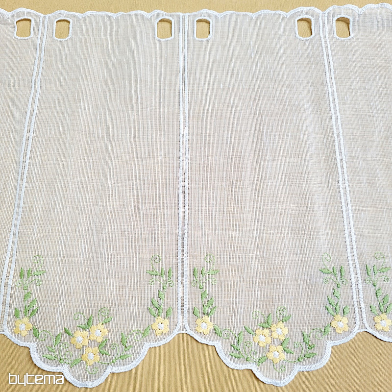 Rideau en vitrail FLEURS JAUNES