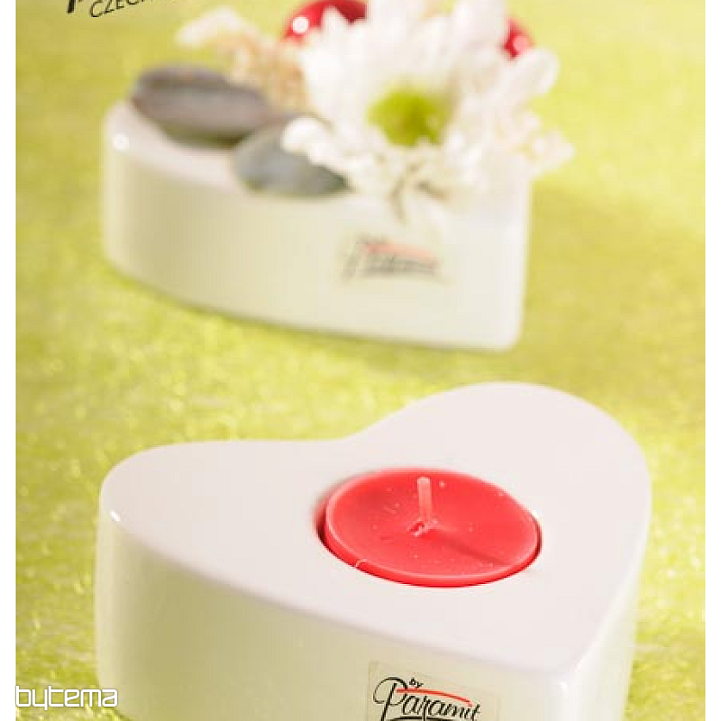 PORTE-BOUGIES EN FORME DE CŒUR BLANC