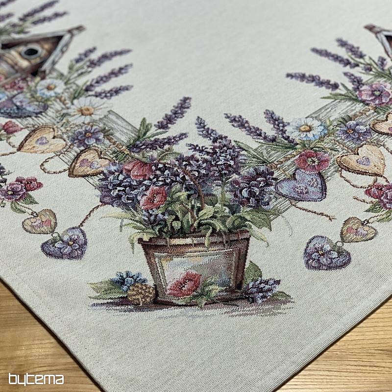 Nappe et foulard en tapisserie BIRDHOUSE