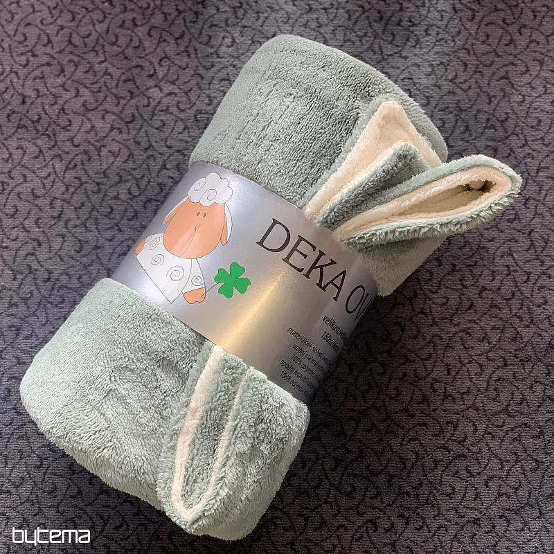 Couverture en peau de mouton VERT SAUGE