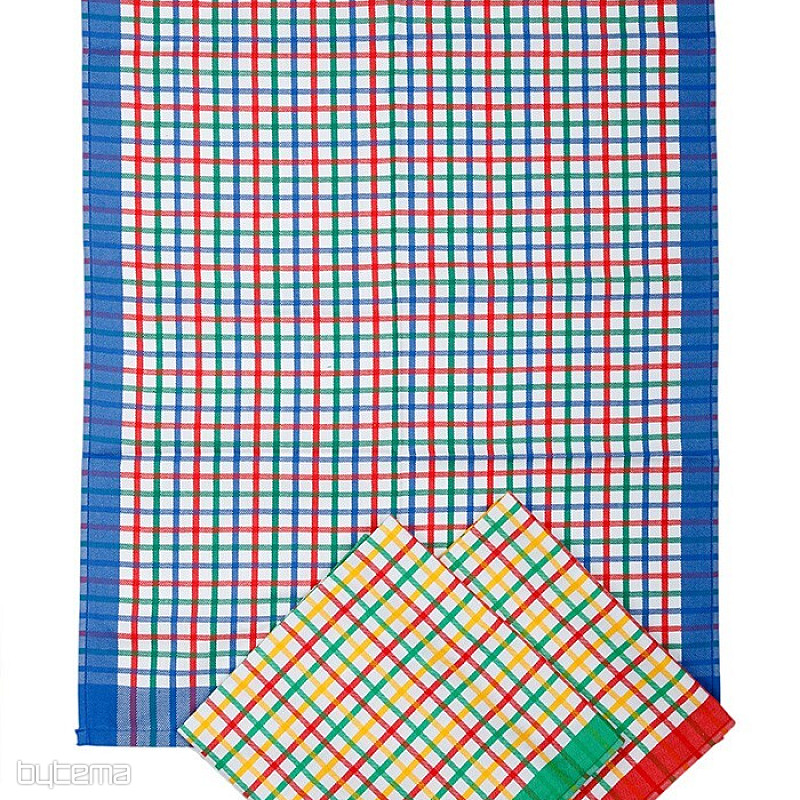 Serviettes en coton à carreaux gris clair