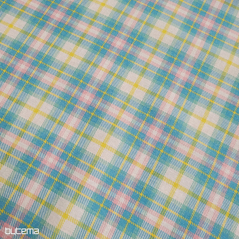 Tissu décoratif DEMER VERT ROSE