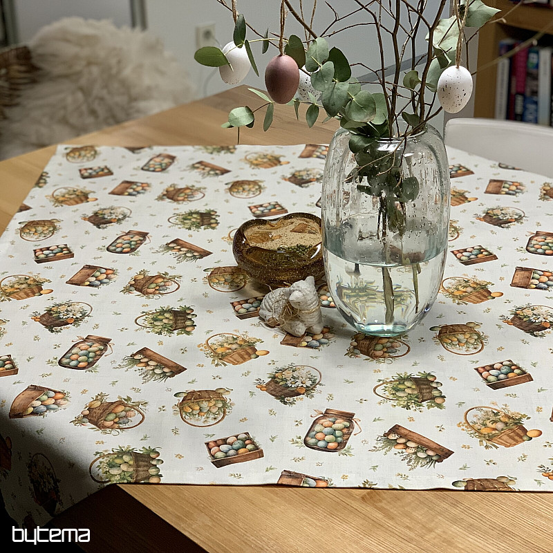 Nappe et foulard de Pâques ŒUFS COLORÉS