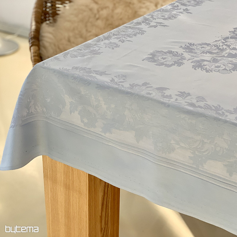 Nappe damassée bleu clair 130 x 230