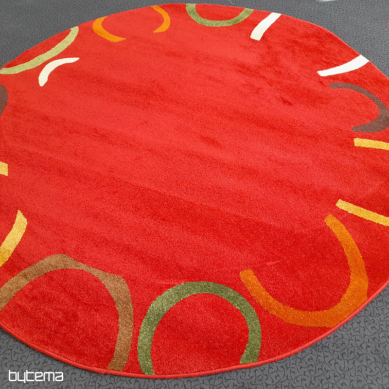 Tapis rond Figaro 200 x 200 cm rouge