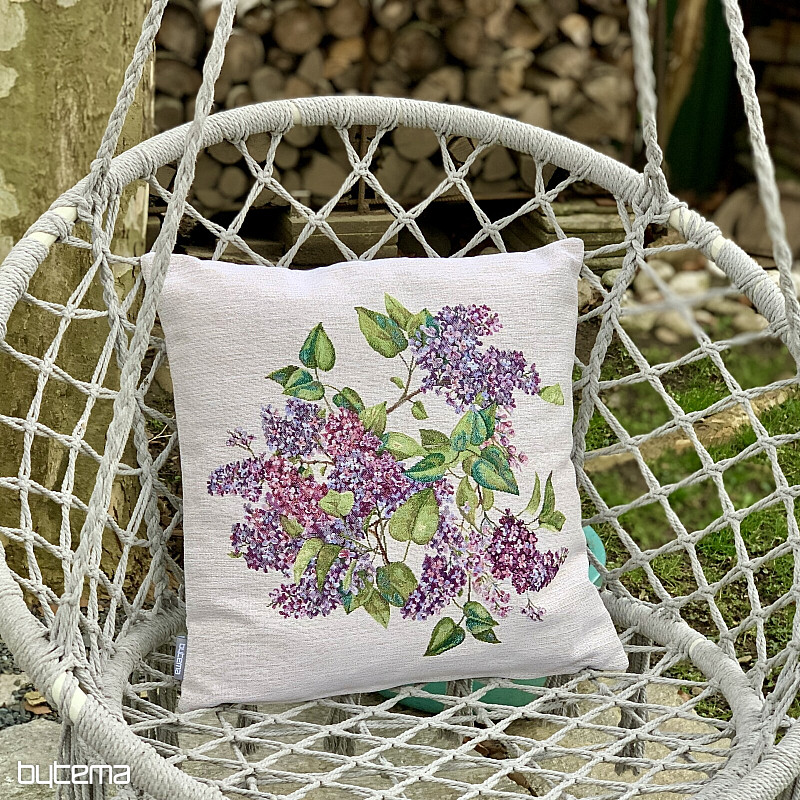 Taie d'oreiller en tapisserie LILAS au milieu