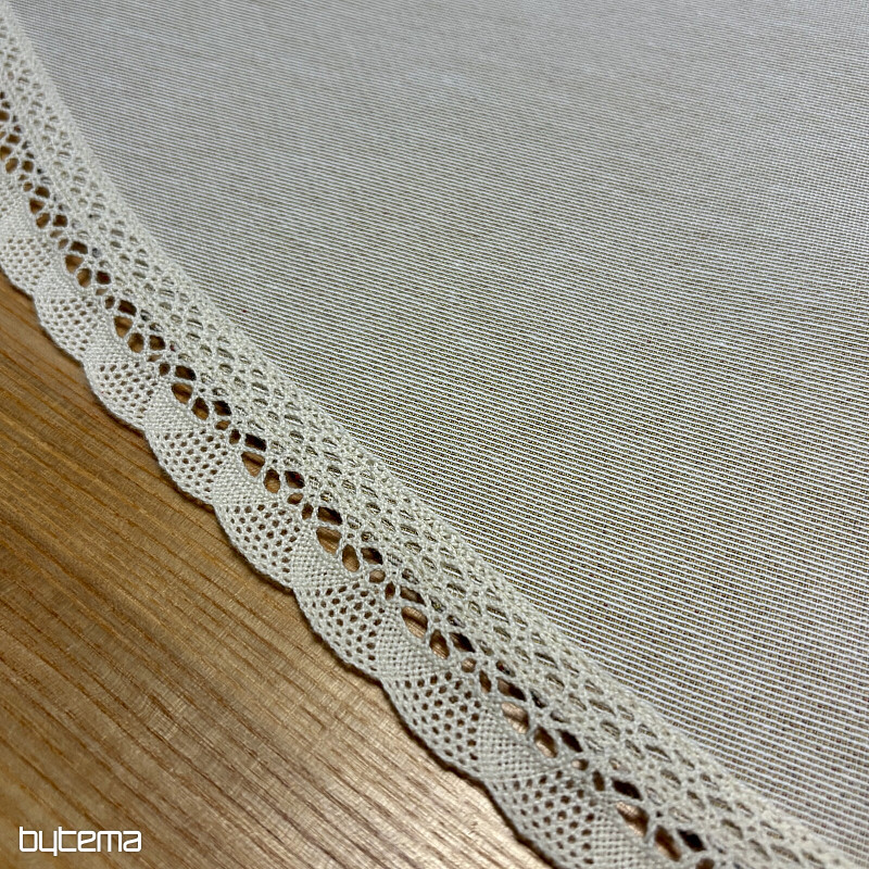 Nappe ronde en tapisserie NATURE AVEC DENTELLE