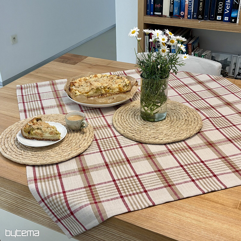 Nappe et foulard ANZOL ROUGE