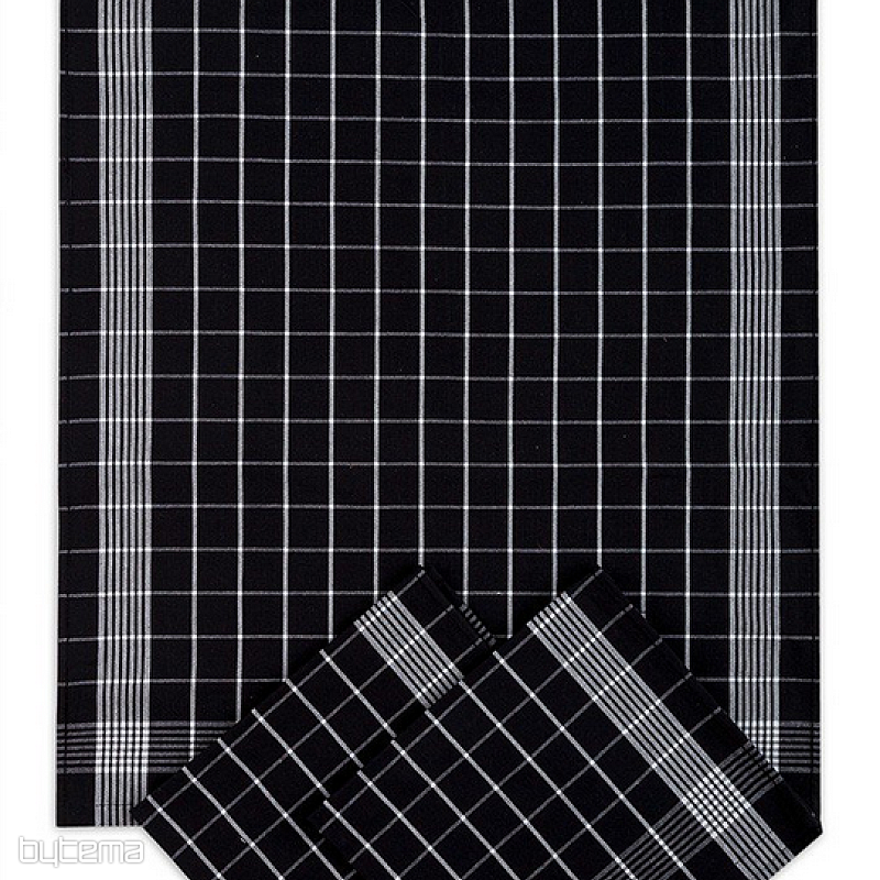 Serviettes en coton NOIR NÉGATIF - BLANC