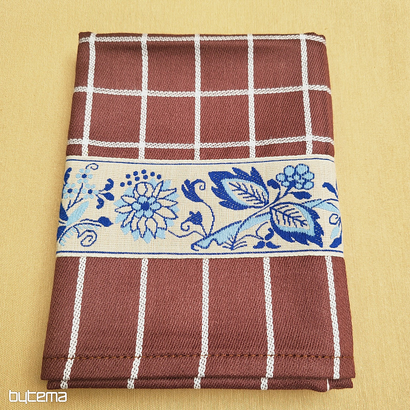 SERVIETTES BRUNES DE GRAND-MÈRE À FLEURS BLEUES
