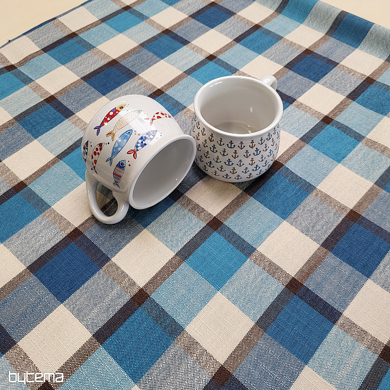 Nappe et foulard ATILA BLEU