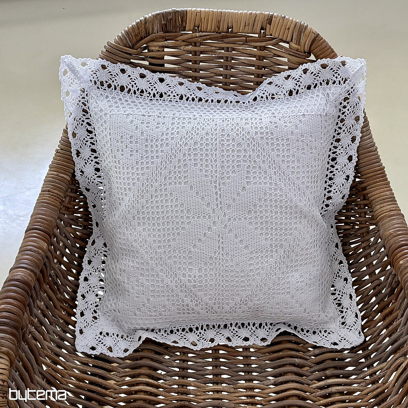 Housse décorative en dentelle FLEUR beige