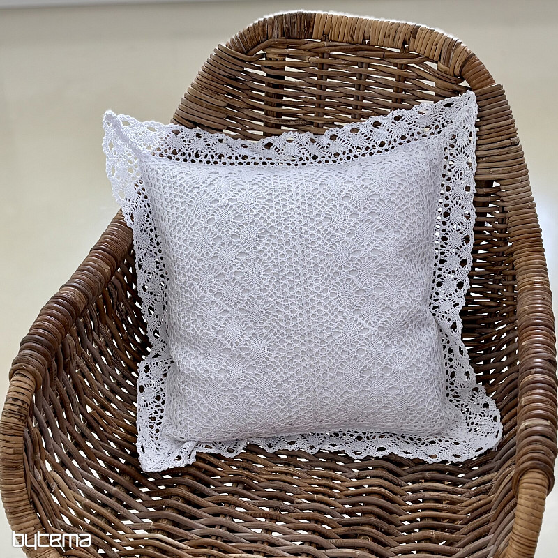 Couverture décorative en dentelle à fleurs, petites fleurs blanches