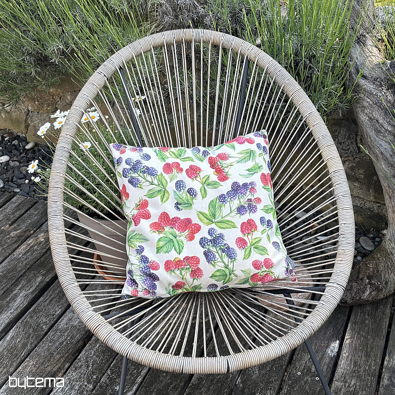 Taie doreiller décorative FRAMBOISES ET MÛRES