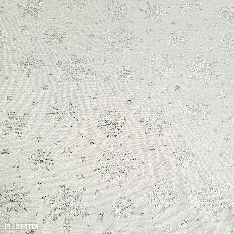 Tissu décoratif Téflon FLAKES COPO LUREX argent