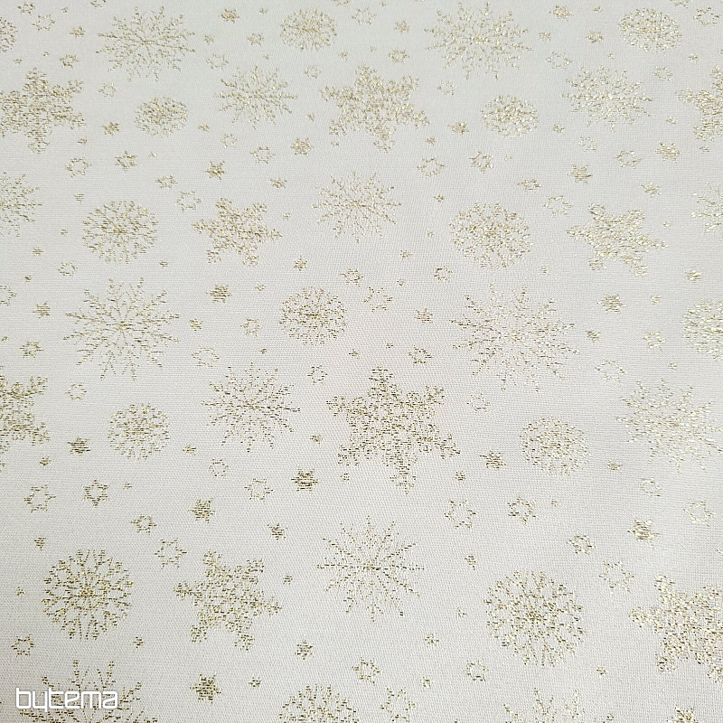 Tissu décoratif Téflon FLAKES COPO LUREX doré