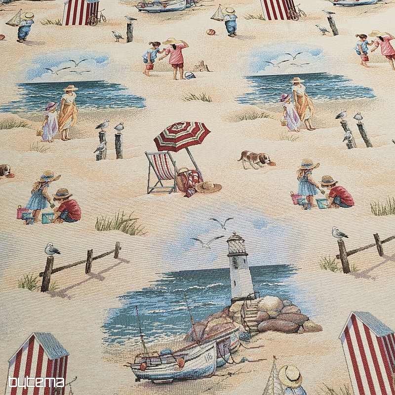 Tissu de tapisserie ENFANTS SUR LA PLAGE