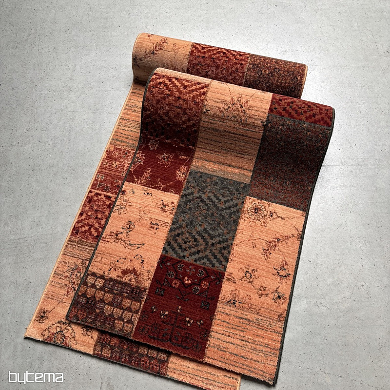 Tapis de couloir luxueux en laine ROYAL PATCHWORK vert