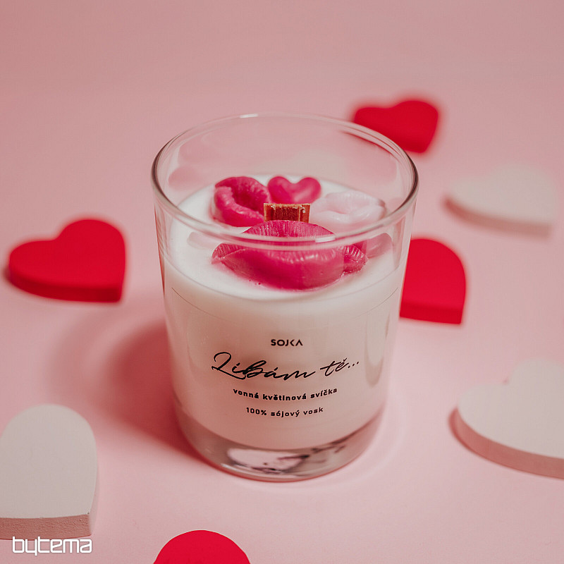 Bougie parfumée aux fleurs I KISS YOU