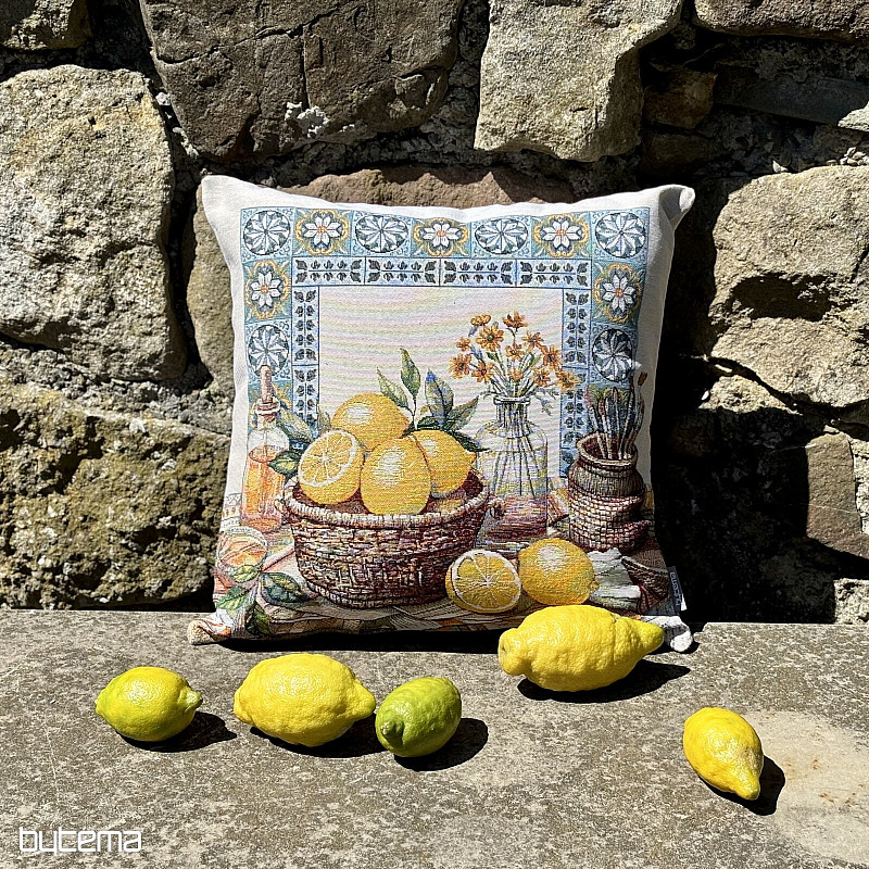 Taie d'oreiller en tapisserie NATURE MORTE AUX CITRONS