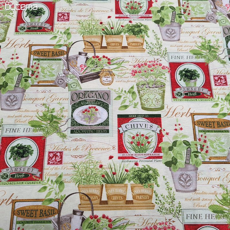 Tissu décoratif BOTANIK terre cuite