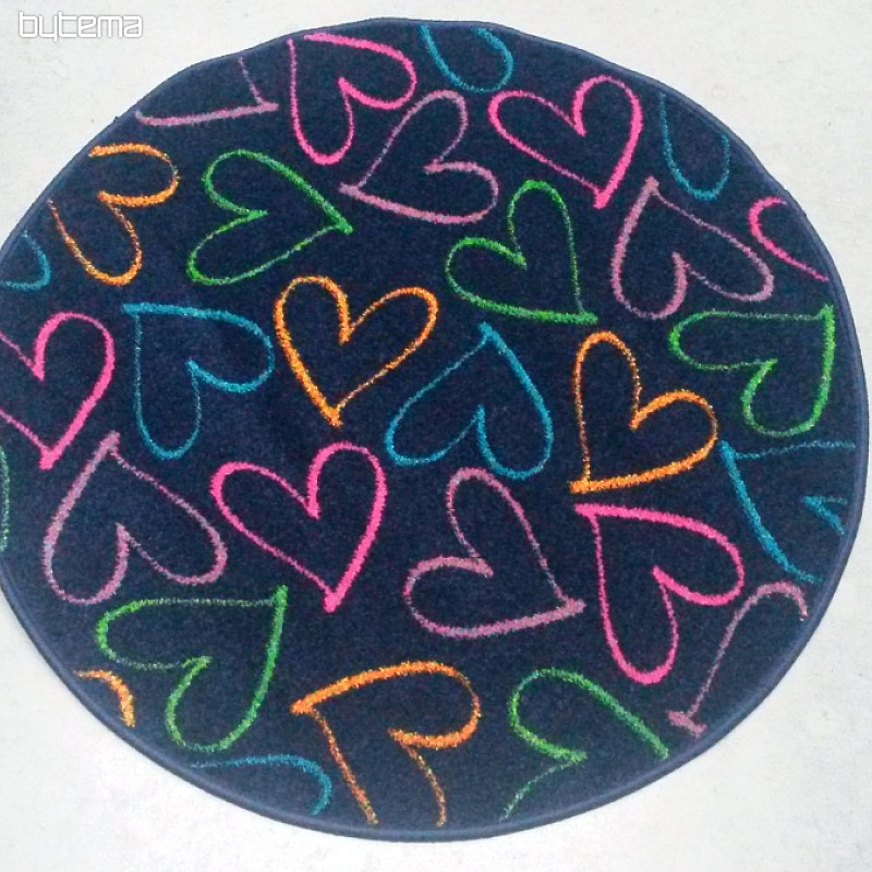 Tapis enfant cercle COEURS