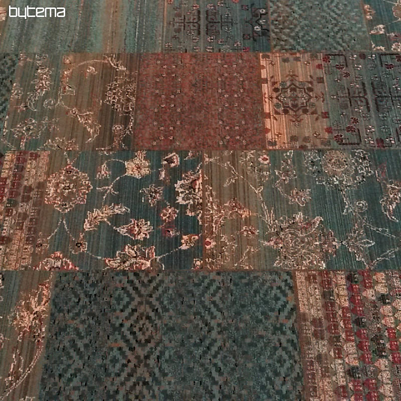 Tapis de luxe en laine ROYAL PATCHWORK vert