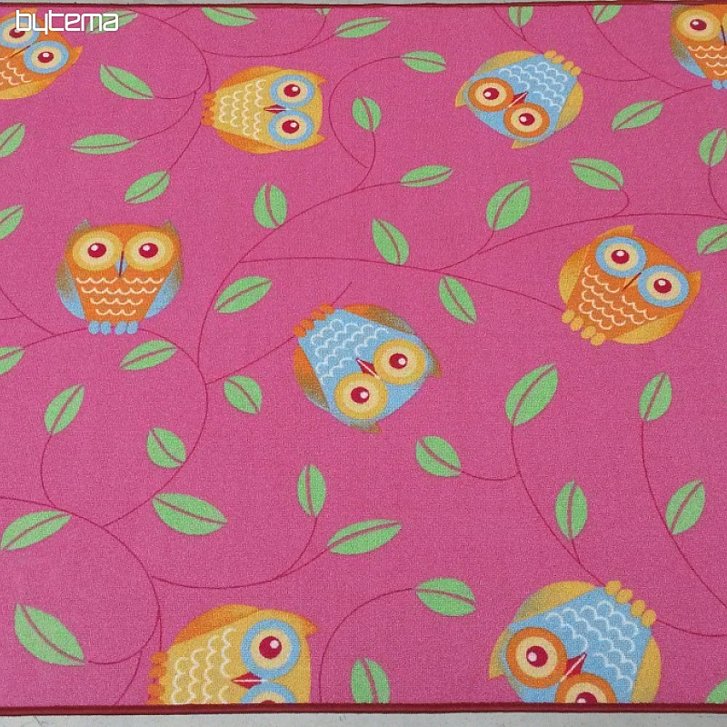 Tapis fille OWLS - Happy hibou rose