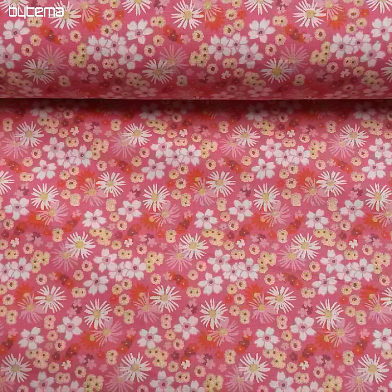 Tissu déco ZINIA fleurs roses