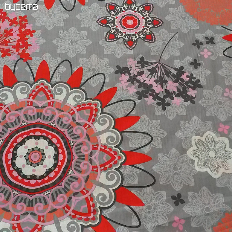Tissu déco MANDALA grand gris